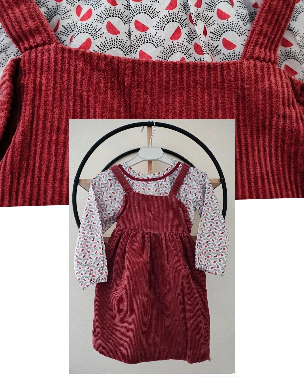 18 mois ensemble blouse Okaïdi et robe côtelée kiabi
